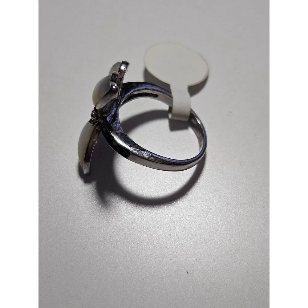 Silver tone butterfly ring size 7